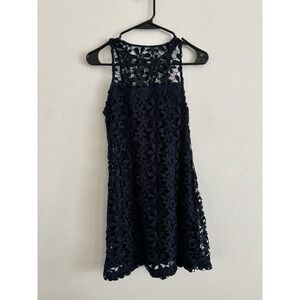 Hollister Blue Floral Lace Overlay Short Dress Small NWT‎